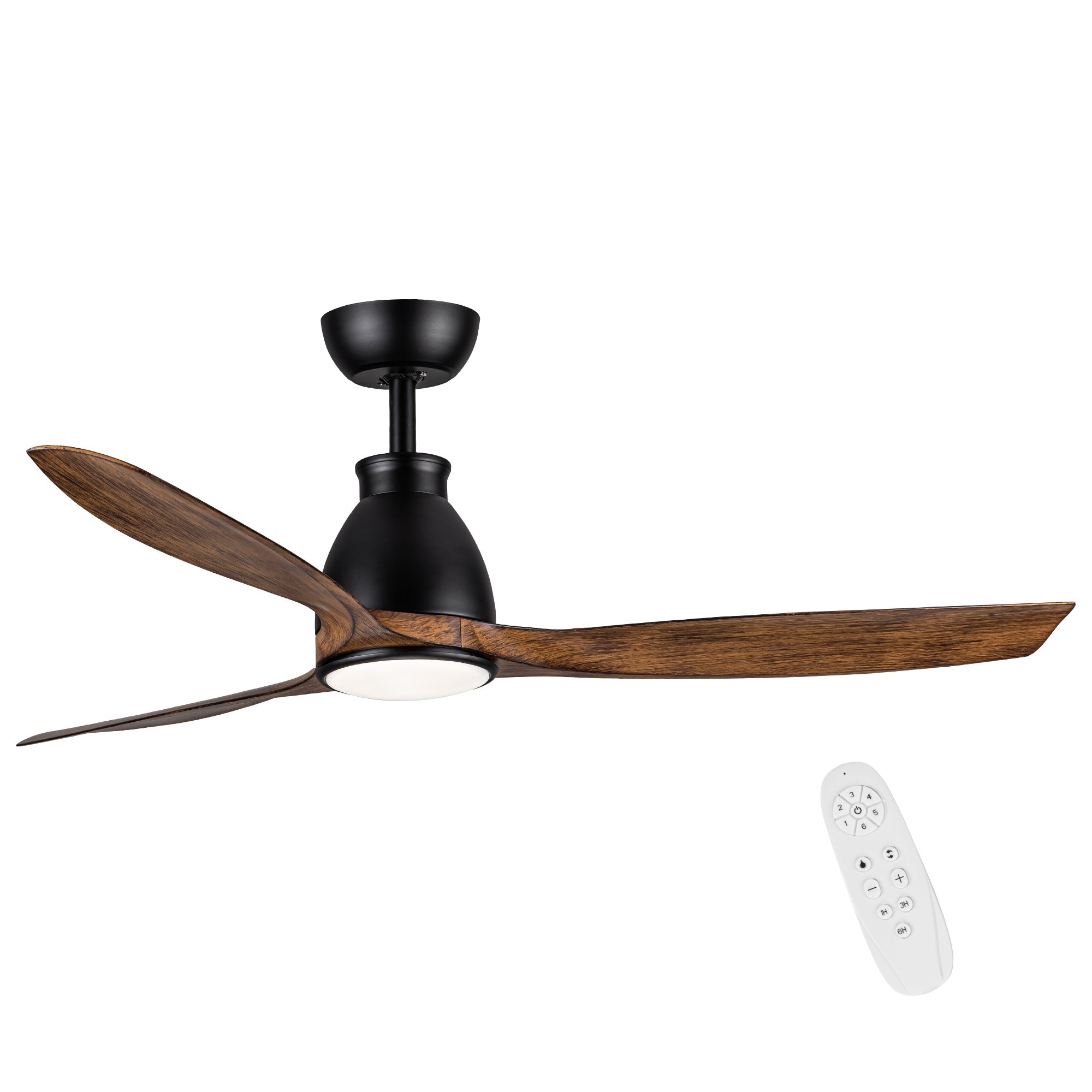 Black+Brown 6-speed LED Ceiling Fan 52